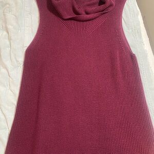 Banana Republic Burgundy Sleeveless Cowl Neck Knit Sweater | Size Large | EUC